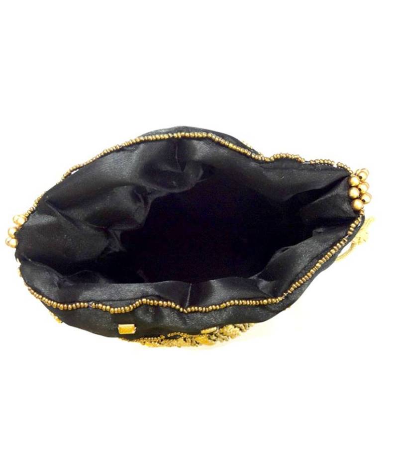 Black floral motif Designer potli