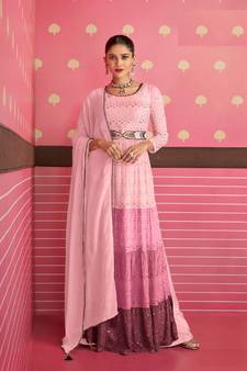 Pink Colour Trending Ethnic Embroidered Partywear Salwaar Kameez