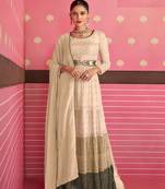 Beige Colour Trending Ethnic Embroidered Partywear Salwaar Kameez