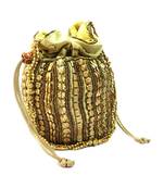 Golden floral motif Designer potli