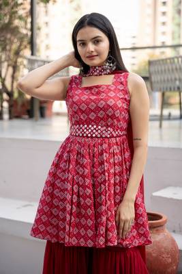 Maroon bandhej pure cotton salwar 2