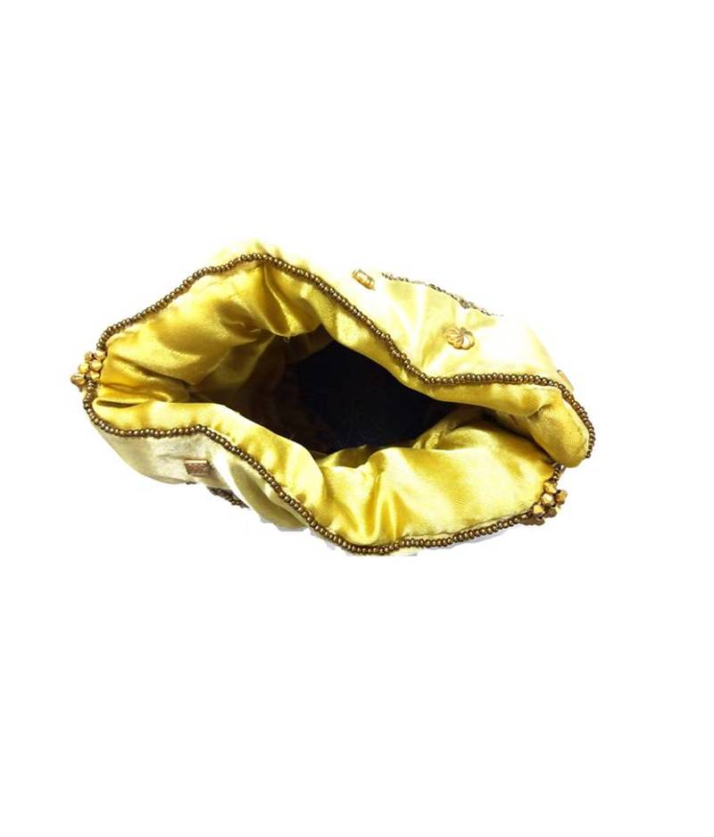 Golden floral motif Designer potli