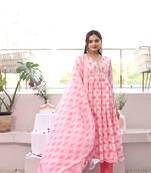 White block print pure cotton salwar