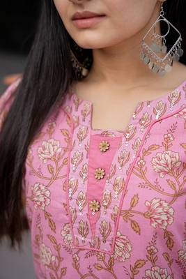 Pink block print pure cotton salwar 3