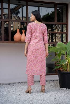 Pink block print pure cotton salwar 4