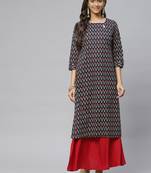 Blue printed cotton ethnic-kurtis