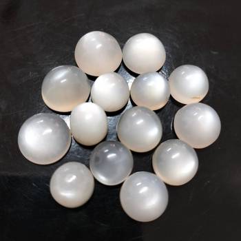 Natural White Moonstone at Wholesale Rate 8.25 Ratti 7.5 Carat Round Shape चंद्रकांत Loose Gemstone Rashi Ratan 1 Pcs 3