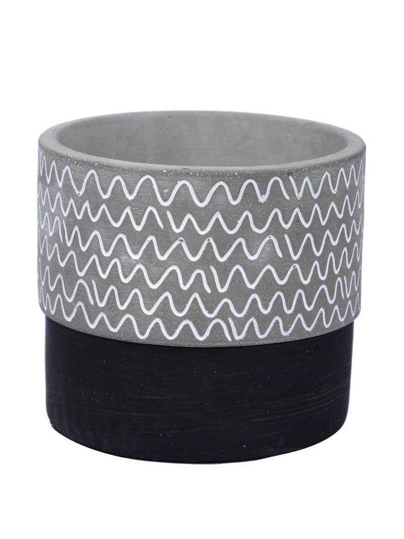 Wave Textured Ceramic Planter Aapno Rajasthan 4127596