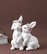Kissing Couple Bunny Ceramic Showpiece