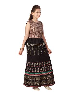 Black printed cotton stitched lehenga 2