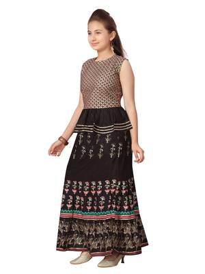 Black printed cotton stitched lehenga 3