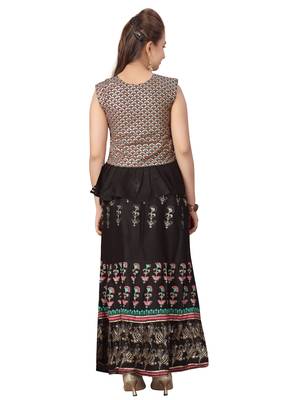 Black printed cotton stitched lehenga 4