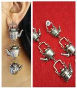 Indian Oxidise Kettle teapot earrings