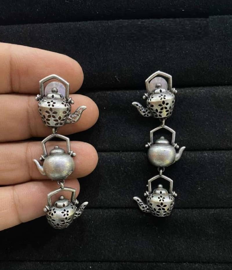 Indian Oxidise Kettle teapot earrings
