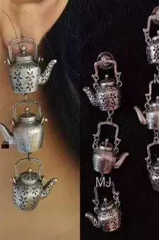 Indian Oxidise Kettle teapot earrings