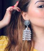 Chakra jhumka with pearls