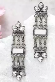 Long Mirror Dangler Earrings