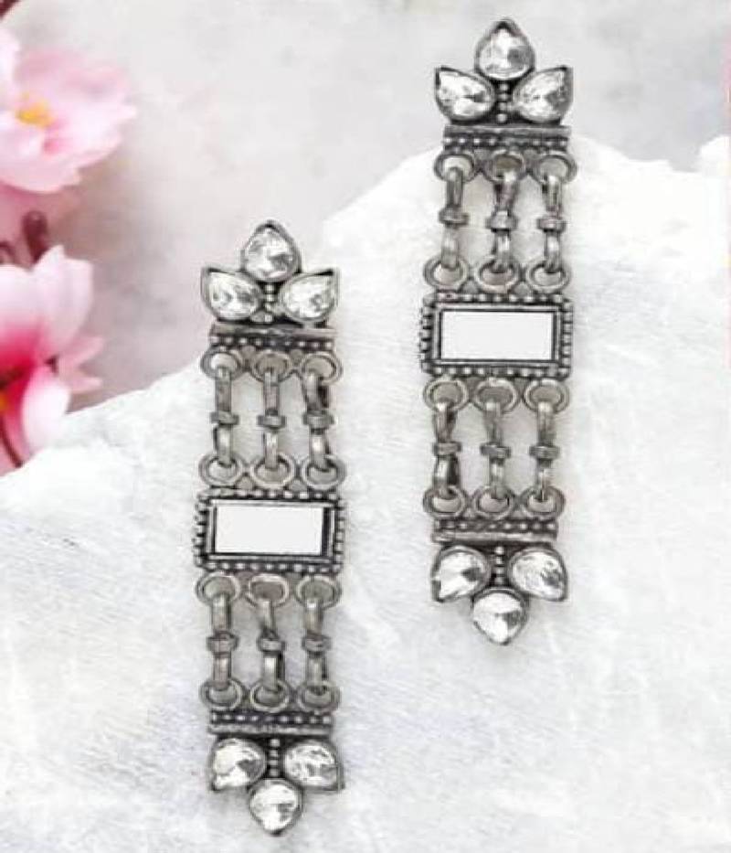 Long Mirror Dangler Earrings