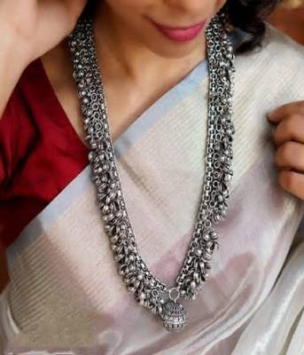 Oxidised ghungroo long necklace 1