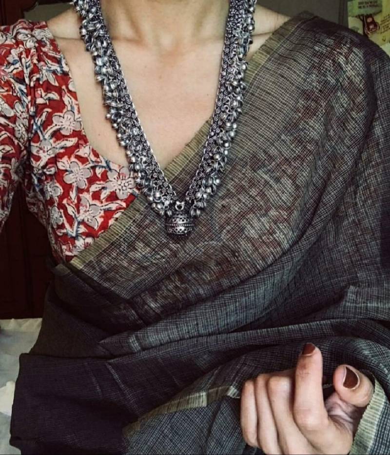 Oxidised ghungroo long necklace