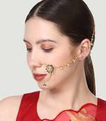 Green cubic zirconia nose-ring