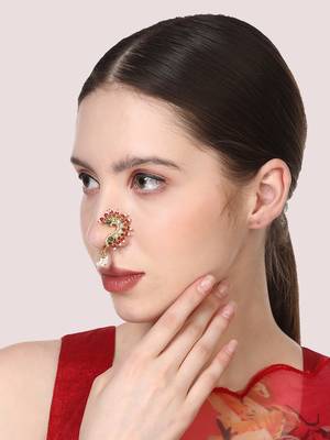 Purple cubic zirconia nose-ring 1