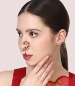 Purple cubic zirconia nose-ring