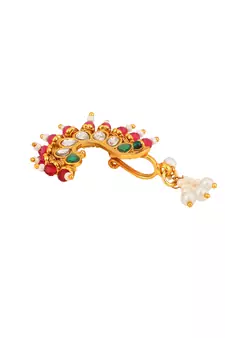 Purple cubic zirconia nose-ring