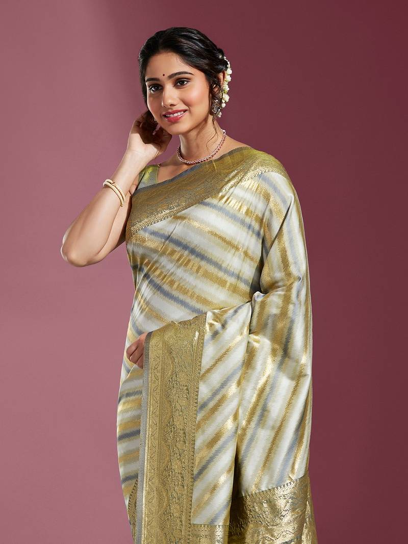 Printed H.O. Silk Saree with Floral and Paisley Design and Zari Border – Premium Festive Saree for Women