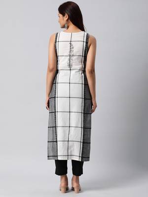 White printed cotton cotton-kurtis 2