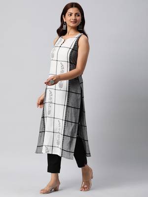 White printed cotton cotton-kurtis 3