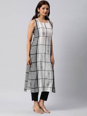 White printed cotton cotton-kurtis 4