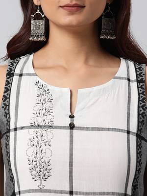 White printed cotton cotton-kurtis 5