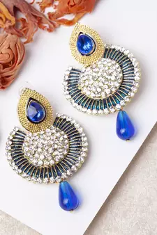 Blue cubic zirconia earrings