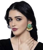 Green pearl earrings