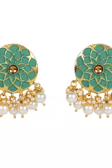 Green pearl earrings