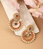 Orange pearl earrings