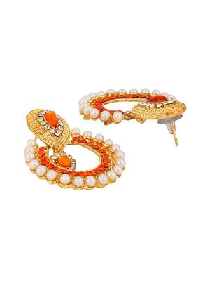 Orange pearl earrings 3