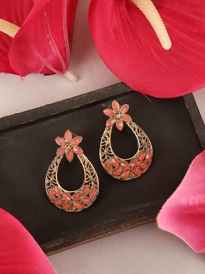 Pink cubic zirconia earrings 1