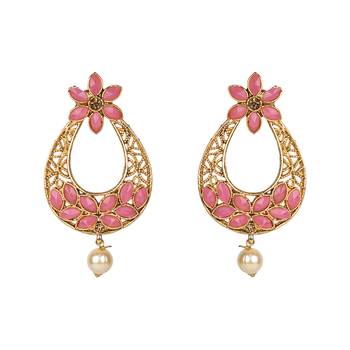 Pink cubic zirconia earrings 2