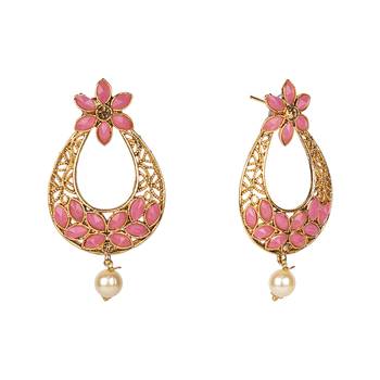 Pink cubic zirconia earrings 3