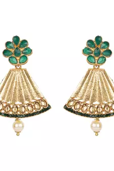 Green cubic zirconia earrings