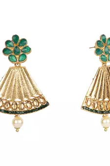 Green cubic zirconia earrings