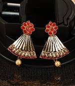 Red cubic zirconia earrings