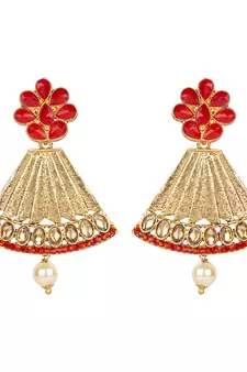 Red cubic zirconia earrings