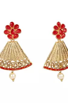 Red cubic zirconia earrings