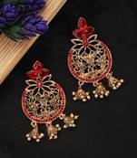 Maroon cubic zirconia earrings