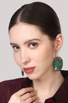 Green cubic zirconia earrings