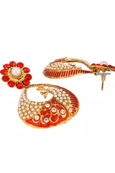 Red cubic zirconia earrings