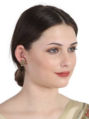 Gold cubic zirconia earrings 1